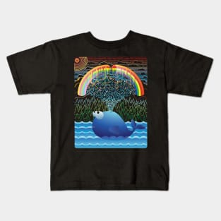 Whale blows water Kids T-Shirt